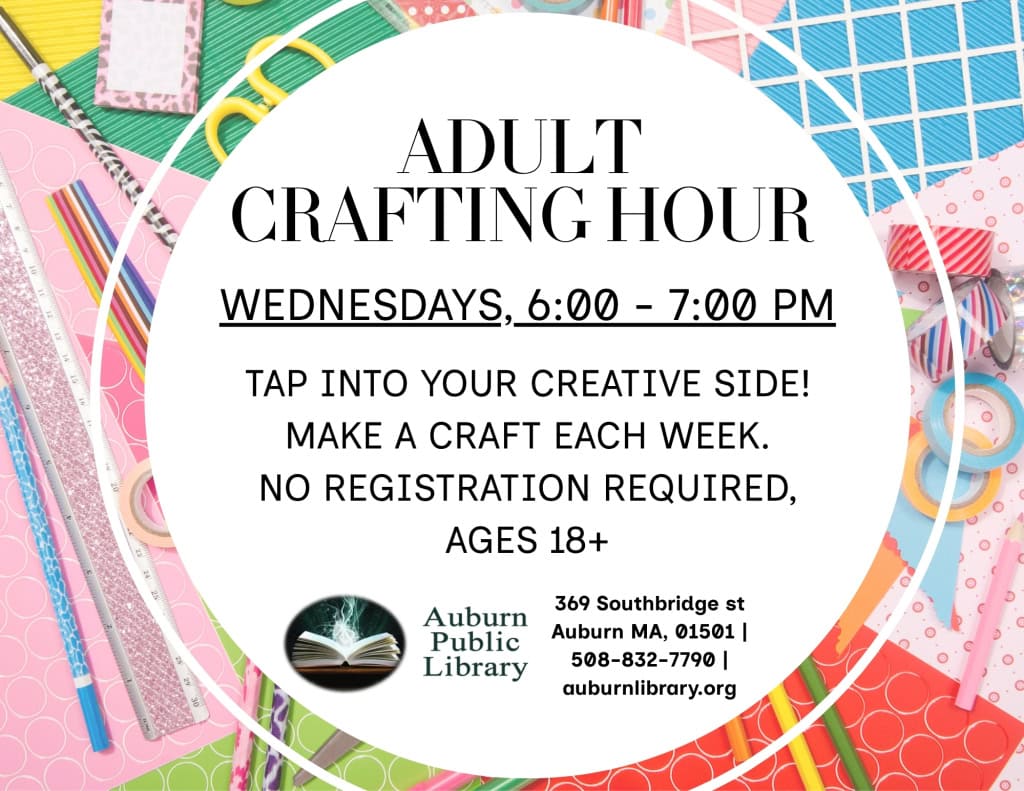 Tap into your creative side! Make a craft each week according to the month's theme. Wednesdays 6-7 PM, starting April 1st. No registration required, ages 18+.