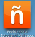 An orange square icon with a large white letter ñ in the center. Below the icon, the text reads Enciclopedia Estudiantil Hallazgos.