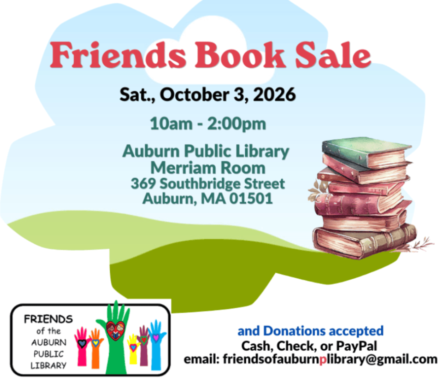 friends book sale saturday october 3rd  10 am to 2 pm