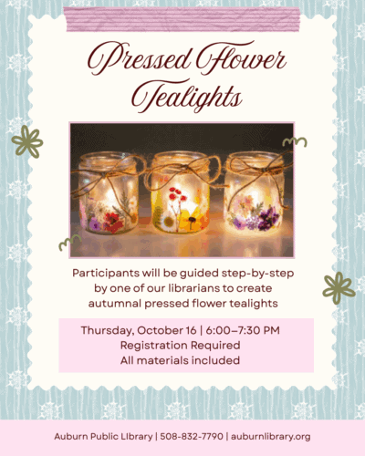pressed flower tealights