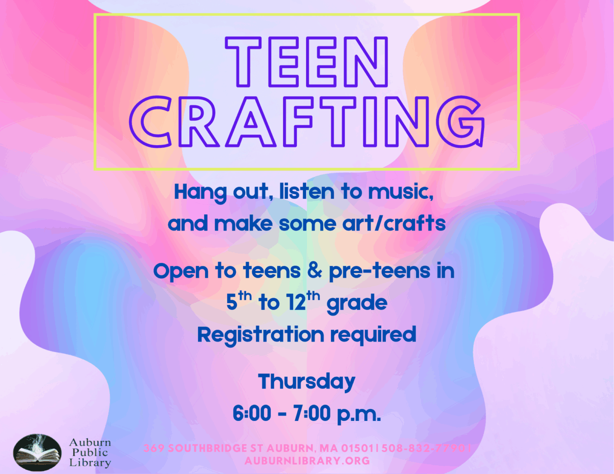 teen crafting flyer thursday